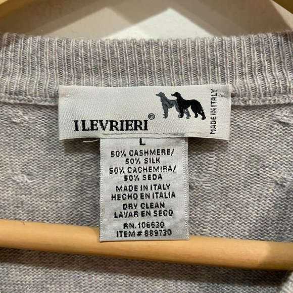 Ilevrieri Men's Lightweight Gray Cable Knit Sweater Cashmere & Silk Size Large - Picture 5 of 6